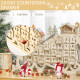 Christmas Advent Calendar, 2021 Light Up Table Xmas Wooden Sleigh Holiday Decoration with Countdown Drawer, Village, for kids Ad