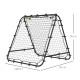 Double Sided Football Rebounder Net, Football Rebound Goal with Five Adjustable Angles, Black