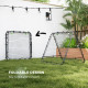 Double Sided Football Rebounder Net, Football Rebound Goal with Five Adjustable Angles, Black