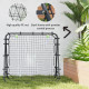 Double Sided Football Rebounder Net, Football Rebound Goal with Five Adjustable Angles, Black