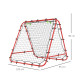 Double Sided Football Rebounder Net, Football Rebound Goal with Five Adjustable Angles, Red
