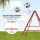 Double Sided Football Rebounder Net, Football Rebound Goal with Five Adjustable Angles, Red
