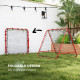 Double Sided Football Rebounder Net, Football Rebound Goal with Five Adjustable Angles, Red