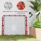 Double Sided Football Rebounder Net, Football Rebound Goal with Five Adjustable Angles, Red
