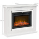 Electric Fireplace Suite with Remote Control, 1kW/2kW Freestanding Fireplace Heater with LED Flame Effect, Overheat Protection, 