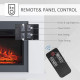Electric Fireplace Suite with Remote Control, 2000W Freestanding Fireplace Heater with LED Flame Effect, Overheat Protection, 7-