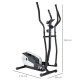 Elliptical Cross Trainer, Home Cardio Workout Machine with Eight Level Magnetic Resistance, LCD Monitor, Heart Rate Sensor, Two 