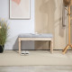 Vintage Wooden Bed End Bench - Light Grey