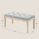 Vintage Wooden Bed End Bench - Light Grey