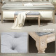 Vintage Wooden Bed End Bench - Light Grey