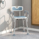 EVA Padded Shower Chair for the Elderly and Disabled, Height Adjustable Shower Stool with Back and Arms, 4 Suction Foot Pads, Li