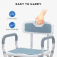 EVA Padded Shower Chair for the Elderly and Disabled, Height Adjustable Shower Stool with Back and Arms, 4 Suction Foot Pads, Li