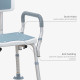 EVA Padded Shower Chair for the Elderly and Disabled, Height Adjustable Shower Stool with Back and Arms, 4 Suction Foot Pads, Li