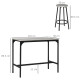 Five-Piece Industrial-Style Bar Table Set - Grey/Black