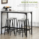 Five-Piece Industrial-Style Bar Table Set - Grey/Black