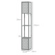 Floor Lamp with Shelves, Dual Light, Modern Tall Standing Lamps, with Pull Chain Switch (Bulb not Included), Light Grey