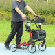 88.5-106cm Aluminium Frame Rollator Walker, with Brakes - Red