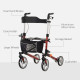88.5-106cm Aluminium Frame Rollator Walker, with Brakes - Red