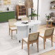 Four-Person Drop Leaf Dining Table, with Wheels - White