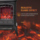 Free standing Electric Fireplace Stove, Fireplace Heater with Realistic Flame Effect, Overheat Safety Protection, 1000W/2000W, B