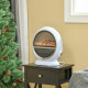 Freestanding Electric Fireplace Indoor Space Table Top Heater with Realistic Flame Effect, Rotatable Head, Overheating Protectio