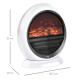 Freestanding Electric Fireplace Indoor Space Table Top Heater with Realistic Flame Effect, Rotatable Head, Overheating Protectio