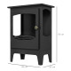 Freestanding Ethanol Fireplace, Steel Bioethanol Fireplace with Stainless Steel Flame Snuffer, 1.2L Tank, 3 Hours Burning Time f