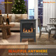 Freestanding Ethanol Fireplace, Steel Bioethanol Fireplace with Stainless Steel Flame Snuffer, 1.2L Tank, 3 Hours Burning Time f