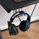 Gaming Desk, 108 x 66cm Computer Table Metal Frame with Cup Holder, Headphone Hook, Cable Hole, for Small Spaces, Black