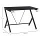 Gaming Desk, 108 x 66cm Computer Table Metal Frame with Cup Holder, Headphone Hook, Cable Hole, for Small Spaces, Black