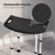 Height Adjustable Bath Stool, Aluminium Shower Stool with Non-Slip Pads for Elderly, Disabled, Seniors, Pregnant, Black