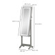 Jewellery Cabinet with LED Light, Lockable Jewellery Organiser with Full-Length Mirror for Bedroom Dressing Room, Grey