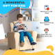 Kids Recliner Chair, PU Leather with Adjustable Backrest, Footrest, Padded Headrest, Beige
