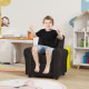 Kids Recliner Chair, PU Leather with Adjustable Backrest, Footrest, Padded Headrest, Black