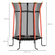 Kids Trampoline Mini Bouncer with Enclosure Safety Net For Ages 3-10 Years - Red