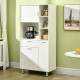 Kitchen Cupboard, Modern Kitchen Storage Cabinet with Shelves and Drawer, Free Standing Kitchen Units, 166 cm, White