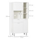 Kitchen Cupboard, Modern Kitchen Storage Cabinet with Shelves and Drawer, Free Standing Kitchen Units, 166 cm, White