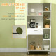 Kitchen Cupboard, Modern Kitchen Storage Cabinet with Shelves and Drawer, Free Standing Kitchen Units, 166 cm, White