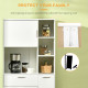 Kitchen Cupboard, Modern Kitchen Storage Cabinet with Shelves and Drawer, Free Standing Kitchen Units, 166 cm, White