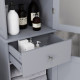 kleankin Bathroom Storage Cabinet with 3-tier Shelf Drawer Door, Floor Cabinet Free Standing Tall Slim Side Organizer Shelves, G