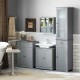 kleankin Bathroom Storage Cabinet with 3-tier Shelf Drawer Door, Floor Cabinet Free Standing Tall Slim Side Organizer Shelves, G