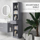 kleankin Bathroom Storage Cabinet with 3-tier Shelf Drawer Door, Floor Cabinet Free Standing Tall Slim Side Organizer Shelves, G