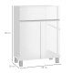 kleankin Freestanding Bathroom Cabinet, High Gloss Storage Cabinet with Doors and Adjustable Shelf, 60 x 30 x 80 cm, White