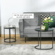 Marble-Effect Nest of Tables - Black/White