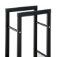 Metal Firewood Log Holder Tall Firewood Rack Indoor Outdoor Fireplace Wood Storage Shelf with Side Rails, Rust-Resistant, Black,