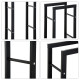 Metal Firewood Log Holder Tall Firewood Rack Indoor Outdoor Fireplace Wood Storage Shelf with Side Rails, Rust-Resistant, Black,