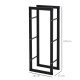 Metal Firewood Log Holder Tall Firewood Rack Indoor Outdoor Fireplace Wood Storage Shelf with Side Rails, Rust-Resistant, Black,
