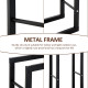 Metal Firewood Log Holder Tall Firewood Rack Indoor Outdoor Fireplace Wood Storage Shelf with Side Rails, Rust-Resistant, Black,