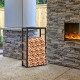 Metal Firewood Log Holder Tall Firewood Rack Indoor Outdoor Fireplace Wood Storage Shelf with Side Rails, Rust-Resistant, Black,