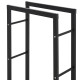 Metal Firewood Log Holder Tall Firewood Rack Indoor Outdoor Fireplace Wood Storage Shelf with Side Rails, Rust-Resistant, Black,